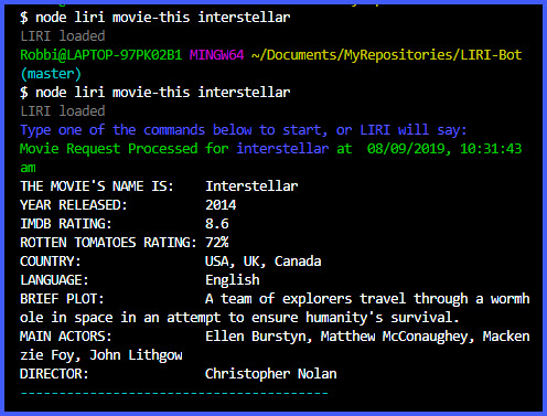 Liri bot screenshot image